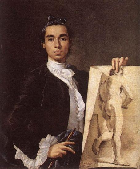 Luis Egidio Melendez Detail of Self-portrait Holding an Academic Study